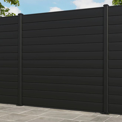 Panel de cercas con cuchillas verticales de aluminio 6063 T5 de madera recubierta en polvo negro para rendimiento