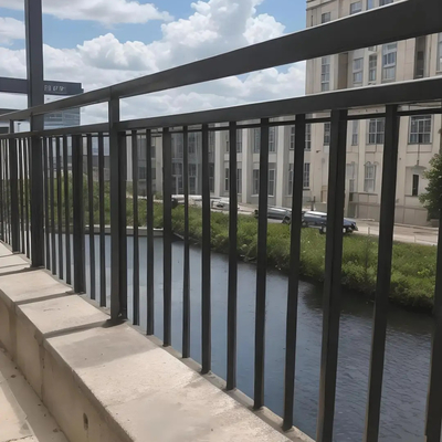 5.8-6.0M longitud escalera moderna de metal negro barandilla de aluminio para el sistema de balcón decorativo