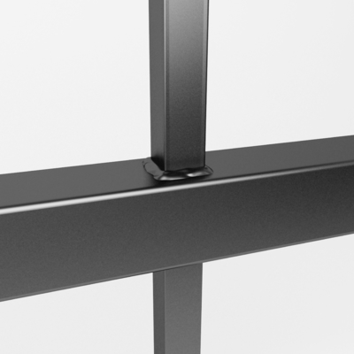 5.8-6.0M longitud escalera moderna de metal negro barandilla de aluminio para el sistema de balcón decorativo