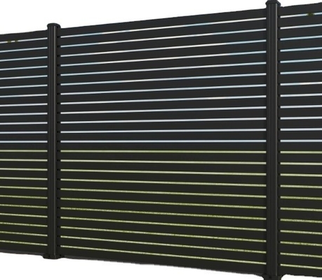 Valla de privacidad para jardines al aire libre con paneles horizontales y diseño de listones de aluminio de grado 6063