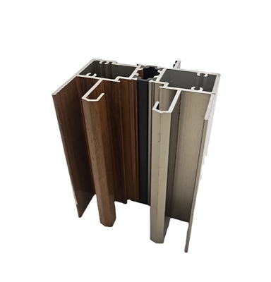 6063 T5 Revestimiento en polvo anodizante de perfiles de aluminio de color de madera para ventanas y puertas ISO certificado