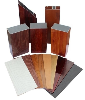 6063 T5 Revestimiento en polvo anodizante de perfiles de aluminio de color de madera para ventanas y puertas ISO certificado
