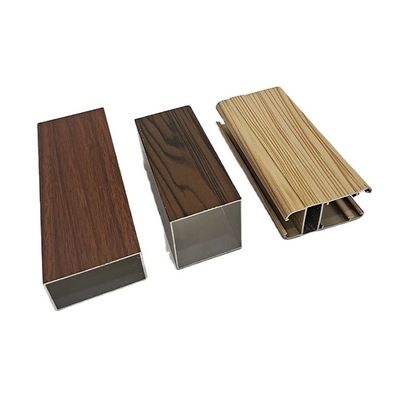 6063 T5 Revestimiento en polvo anodizante de perfiles de aluminio de color de madera para ventanas y puertas ISO certificado