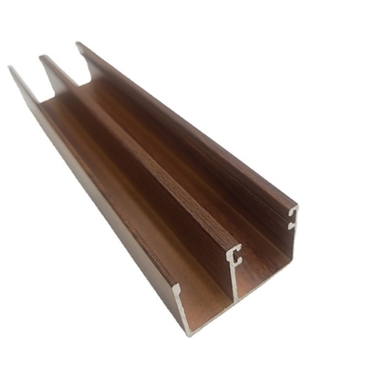 6063 T5 Revestimiento en polvo anodizante de perfiles de aluminio de color de madera para ventanas y puertas ISO certificado