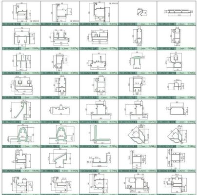 Perfil de aluminio recubierto en polvo para soluciones personalizadas de ventanas y puertas aleación 6082