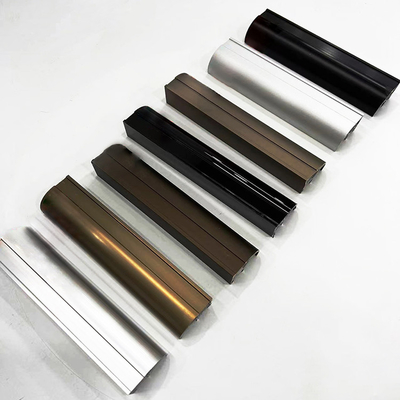 Min 0,3 mm espesor de pared Perfil de aluminio de bronce para servicio de corte de puertas y ventanas