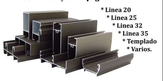 Perfiles de aluminio personalizados T3-T8 Temper Bolivia Serie 20 25 para ventanas y puertas