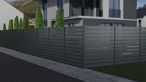 Recinto de aluminio vertical para patio exterior con recubrimiento de polvo negro sólido