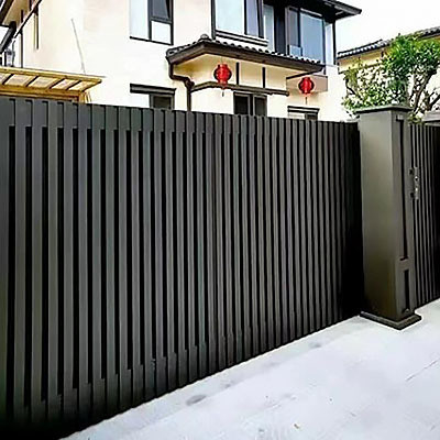 Servicio de corte Puerta de aluminio anodizada moderna para diseño de cercas metálicas sofisticadas