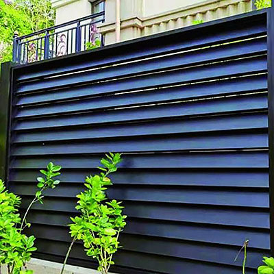 Servicio de corte Puerta de aluminio anodizada moderna para diseño de cercas metálicas sofisticadas