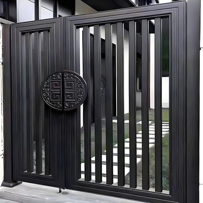 Protección de la privacidad paneles de cercas de pizarra en aluminio metal negro en polvo recubierto para cercas horizontales