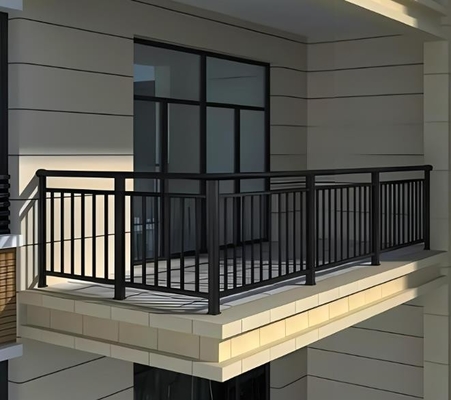 Cercas de jardín horizontales de aluminio con cubierta de polvo negro Dorado