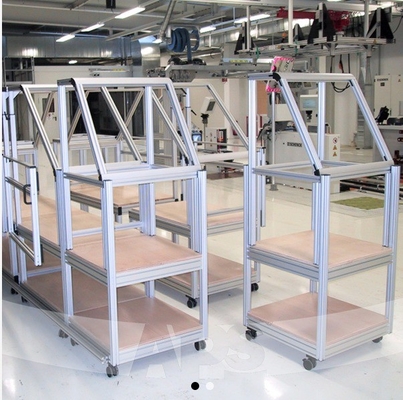 Línea de montaje de perfiles de aluminio Mesa de trabajo de extrusión industrial Perfiles de aluminio utilizados
