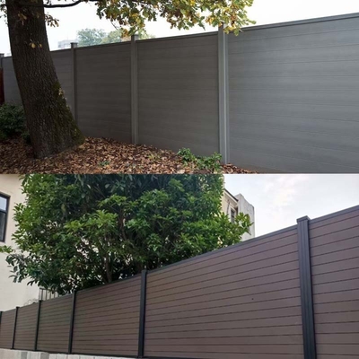 Jardín exterior Privacidad de aluminio y panel de WPC valla puerta de puerta de pared con 0,30 mm de espesor