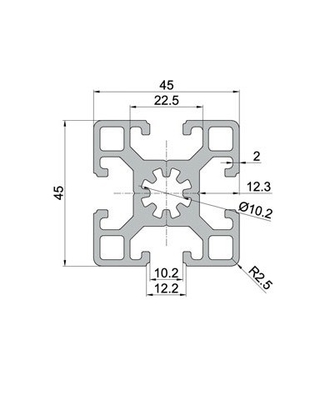 6063 6061 Aluminio Aleación T ranura Perfiles de aluminio 25x25 38x38 1 pulgada x 1 pulgada Personalizado