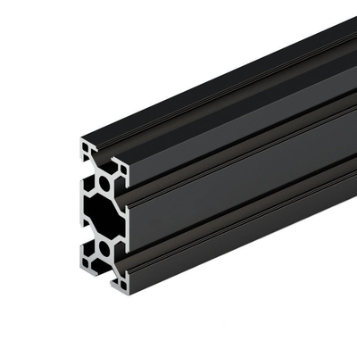 Tamaño personalizado Perfiles de aluminio anodizado en T con anodizado negro y perfil 6063-T5