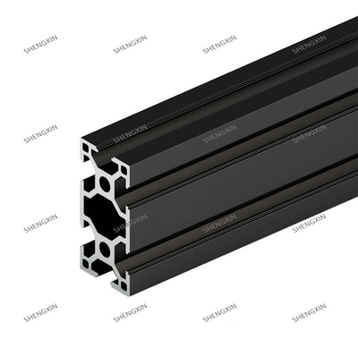 Tamaño personalizado Perfiles de aluminio anodizado en T con anodizado negro y perfil 6063-T5