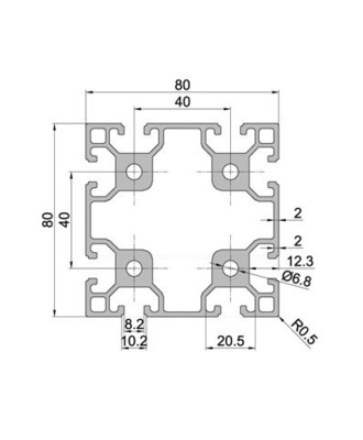 Perfiles de extrusión de aluminio 4080 de temperatura T3-T8 personalizables para las necesidades del cliente