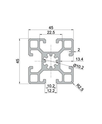 Profiles de aluminio de ranura T 4040 4020 4080 Anodizado de plata para aplicaciones de precisión