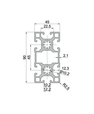 Temperatura T3-T8 perfiles de extrusión de aluminio a medida 40*80 con acabado anodizado de plata