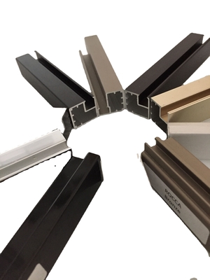 Perfil de aluminio de color personalizado para puertas y ventanas de gabinetes de muebles en GB Standard