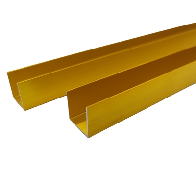 Construcción de apartamentos Profil de aluminio anodizado de oro con espesor personalizado