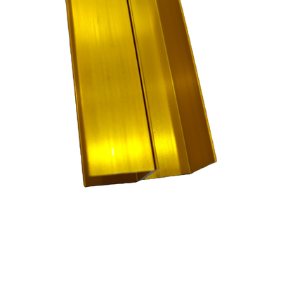 Perfiles de aluminio personalizados Profil de canal de aluminio anodizante de oro con T5 Temper