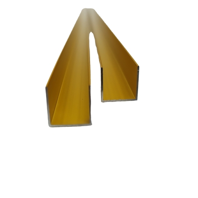 Perfiles de aluminio personalizados Profil de canal de aluminio anodizante de oro con T5 Temper