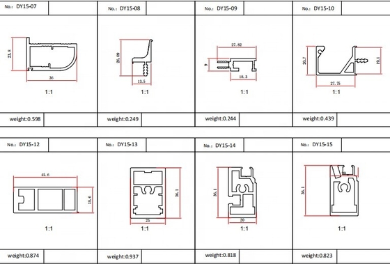 Perfil de aluminio de ventana corredera para Shengxin 6063 T5 en blanco plata champán negro