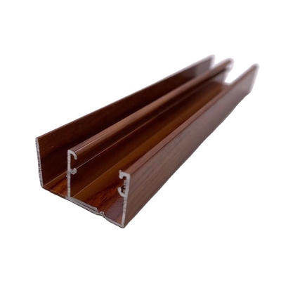 Perfiles de aluminio de grano de madera para ventanas de puertas colgadas de lado para arquitectura e industria