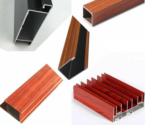 Profiles de aluminio de grano de madera por electroforesis para cercas de aluminio de color champán