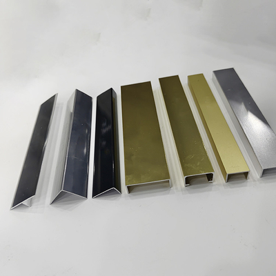Alloy Oro Negro Metal Decorativo U Forma de azulejos Profile de recorte de la esquina para el baño