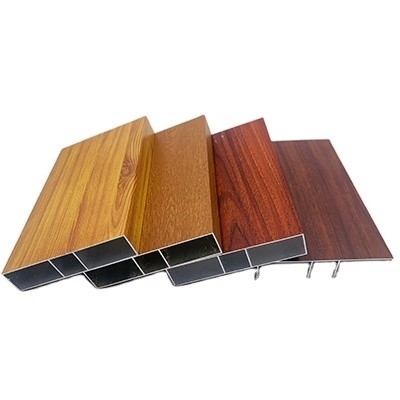 Profile de aluminio de grano de madera aleación de construcción tubo rectangular longitud 5.8-6.0M