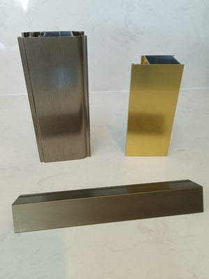 Cánal U de aluminio dorado pulido para perfiles de fabricación de marcos de aluminio 6063-T5