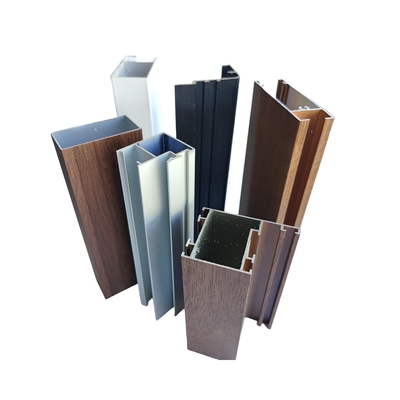 Cuadro de aluminio personalizado para ventanas de madera de grano de aluminio de perfil de producción de top-marcos