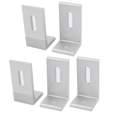 6063-T5 Cuadro de aluminio Perfiles de ángulo de aluminio de 90 grados para anclajes de soporte de fachada