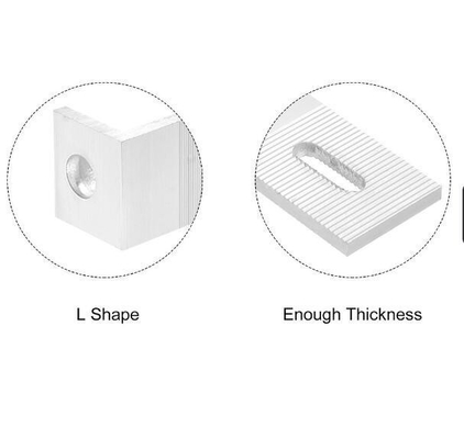 6063-T5 Cuadro de aluminio Perfiles de ángulo de aluminio de 90 grados para anclajes de soporte de fachada
