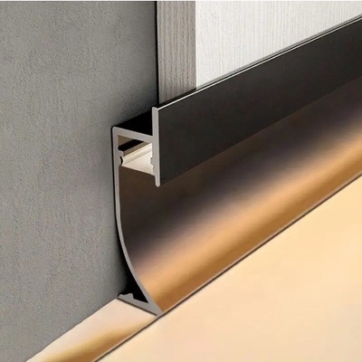 Perfiles de alfombras de aluminio negro para apartamentos modernos con luces LED estándar GB5237-2008