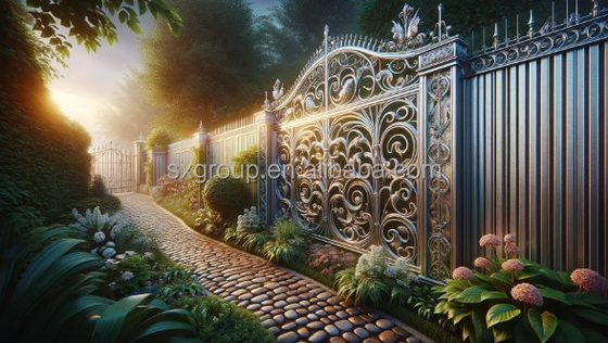 Cercas de jardín estilo de diseño Modclassic Aluminio cercas de metal paneles con accesorios