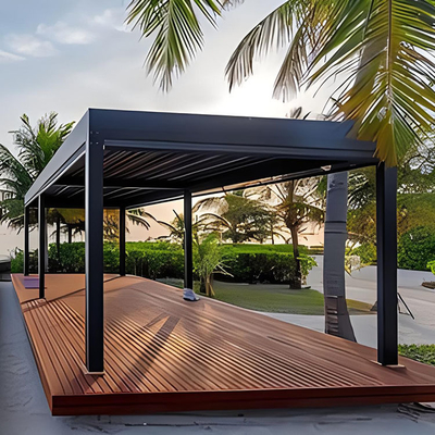 Techo de aluminio ligero Louvre Pergola exterior con diseño moderno y cubierta impermeable