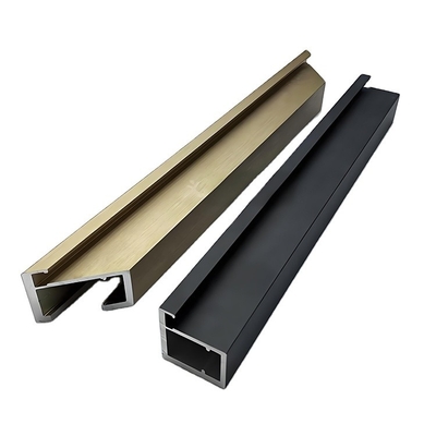 GB5237-2008 Perfil de manija de aluminio de grano de madera estándar para muebles o gabinetes de cocina