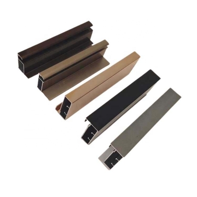 Aleación 6063 T5 Anodizado en polvo recubrimiento de madera grano de oro cepillado perfiles de aluminio para armarios de cocina gabinete