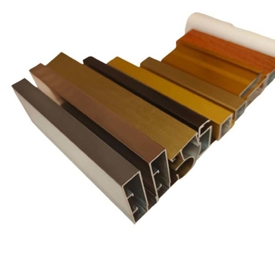 Aleación 6063 T5 Anodizado en polvo recubrimiento de madera grano de oro cepillado perfiles de aluminio para armarios de cocina gabinete