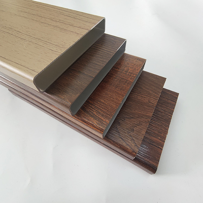Profiles de ventanas y puertas deslizantes de aluminio de grano de madera de extrusión personalizada para cortar