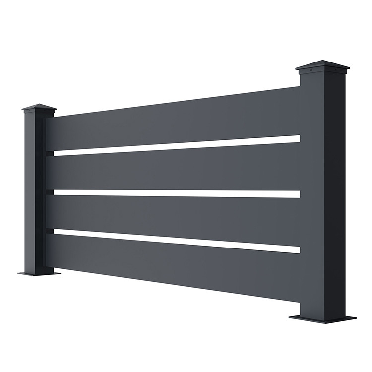 Panel decorativo exterior Sistema de vallas de aluminio pulido para piscinas de jardín Paneles con barras