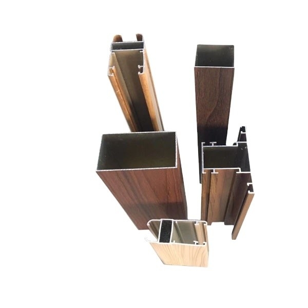 6063 T5 Revestimiento en polvo anodizante de perfiles de aluminio de color de madera para ventanas y puertas ISO certificado
