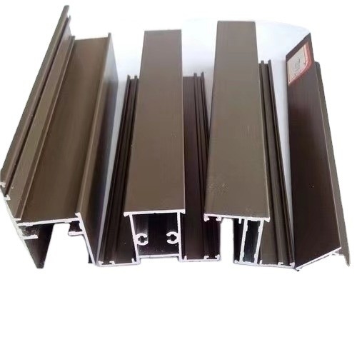 Min 0,3 mm espesor de pared Perfil de aluminio de bronce para servicio de corte de puertas y ventanas