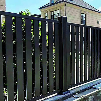 Sistema de cercas de aluminio Panel decorativo de puerta en negro con servicio de corte disponible