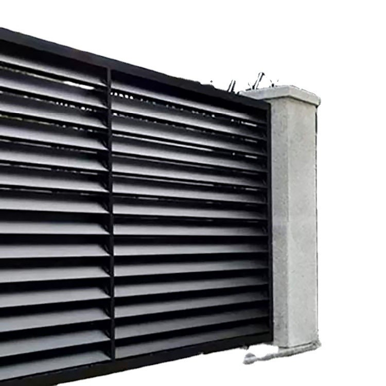 Protección de la privacidad paneles de cercas de pizarra en aluminio metal negro en polvo recubierto para cercas horizontales
