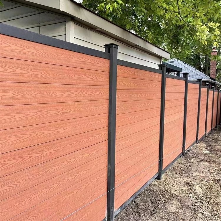 Jardín exterior Privacidad de aluminio y panel de WPC valla puerta de puerta de pared con 0,30 mm de espesor